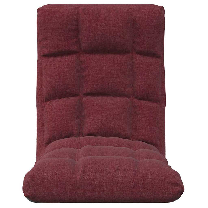 Scaun de podea pliabil, roșu vin, material textil