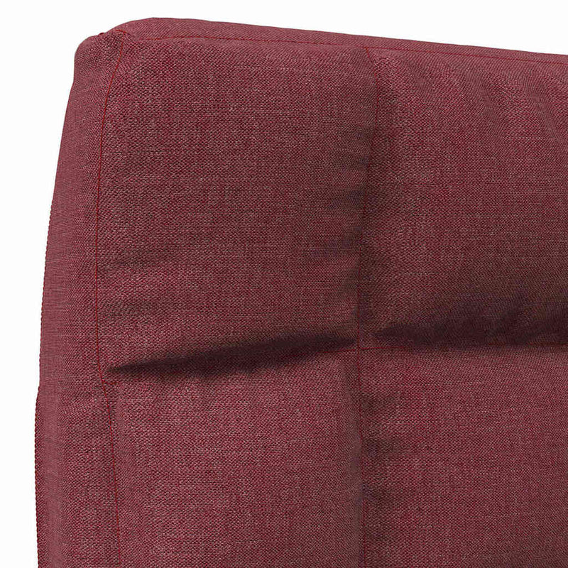 Scaun de podea pliabil, roșu vin, material textil