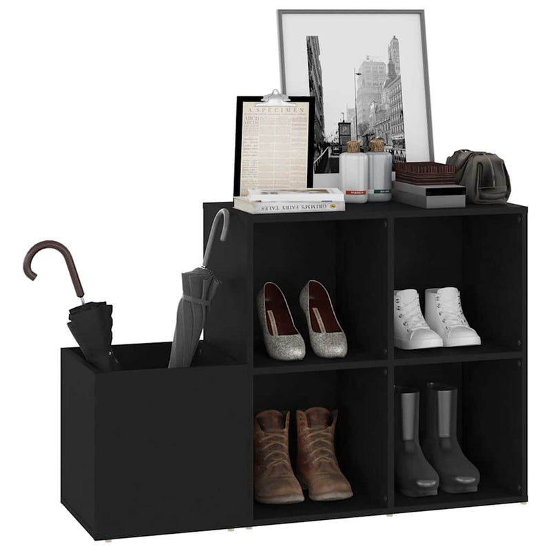 Pantofar de hol, negru, 105x35,5x70 cm, PAL
