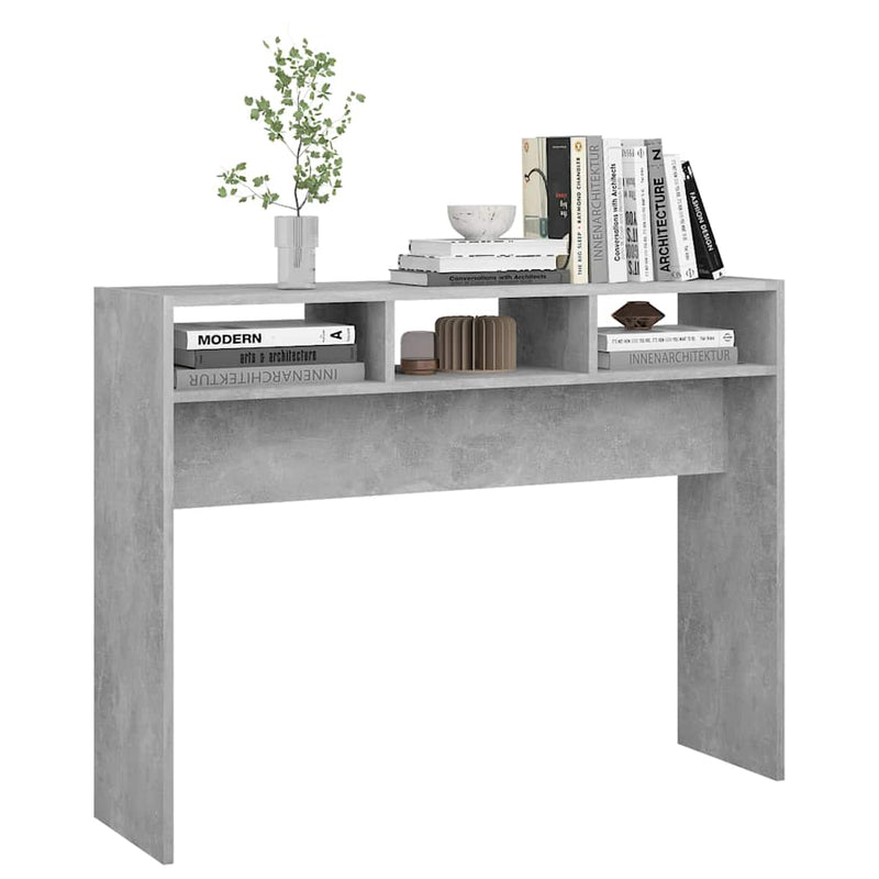 Masă consolă, gri beton, 105x30x80 cm, PAL