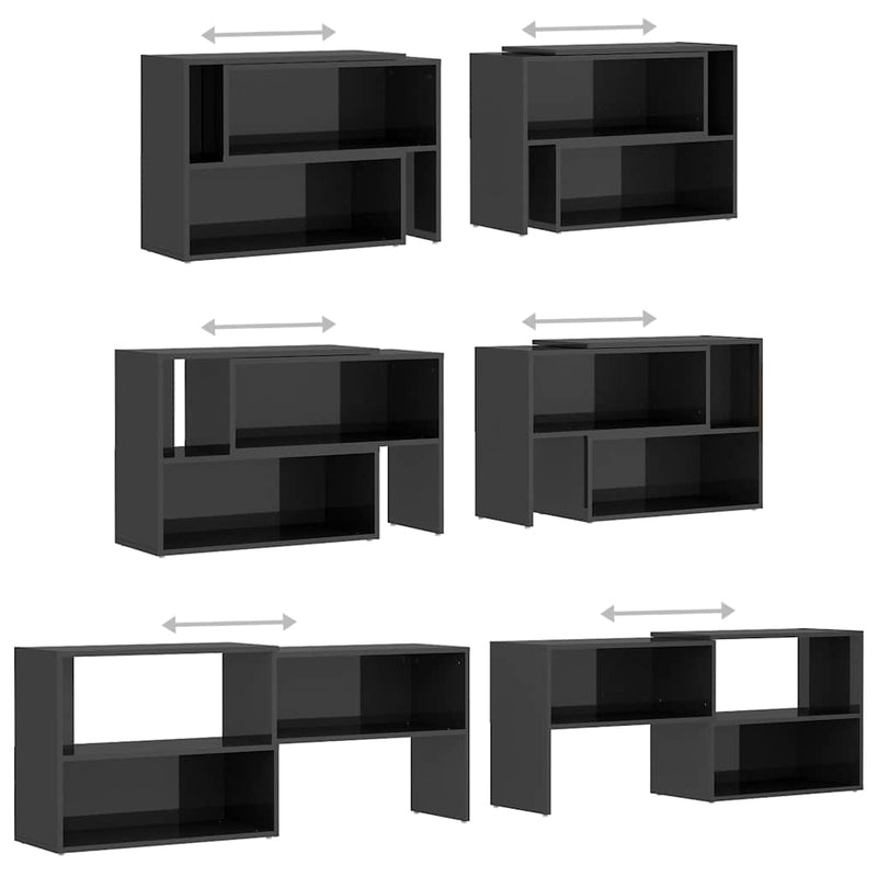 Comodă TV, gri extralucios, 149x30x52 cm, PAL
