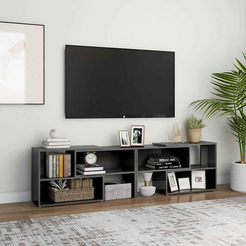 Comodă TV, gri extralucios, 149x30x52 cm, PAL