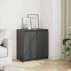 Dulap lateral, gri, 60x36x65 cm, lemn masiv de pin