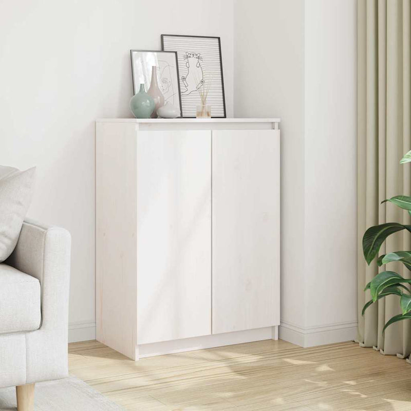 Dulap, alb, 60x36x84 cm, lemn masiv de pin