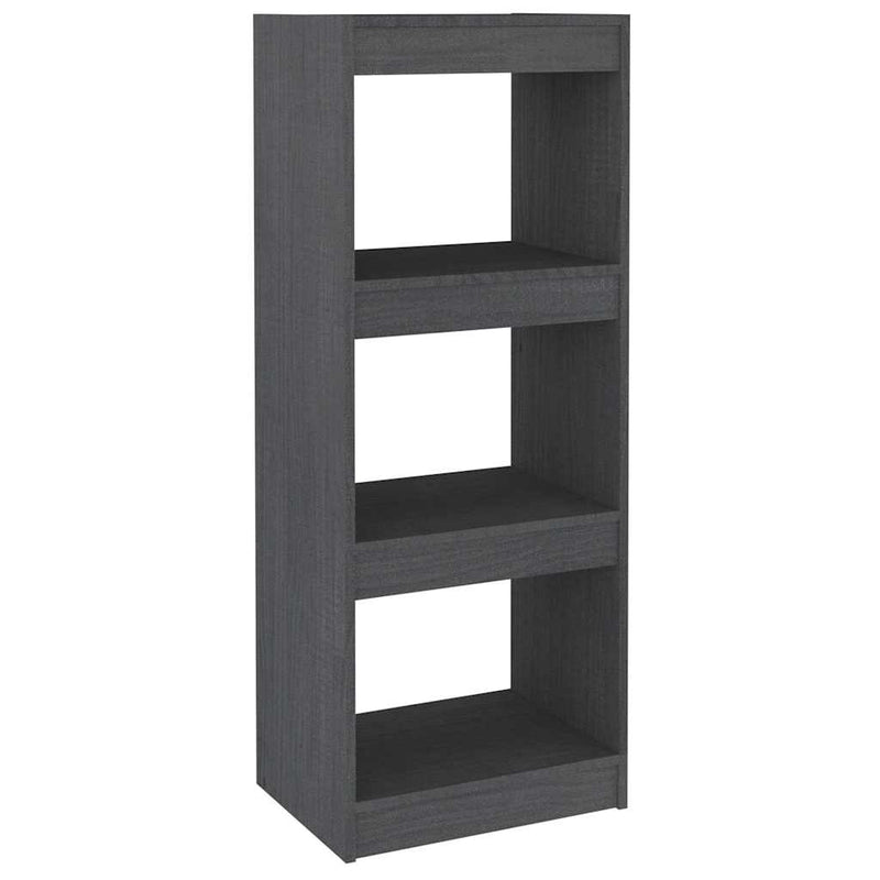Bibliotecă/Separator cameră gri 40x30x103,5 cm lemn masiv pin