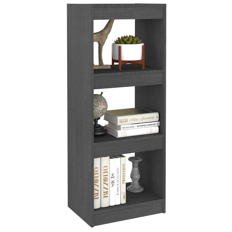 Bibliotecă/Separator cameră gri 40x30x103,5 cm lemn masiv pin