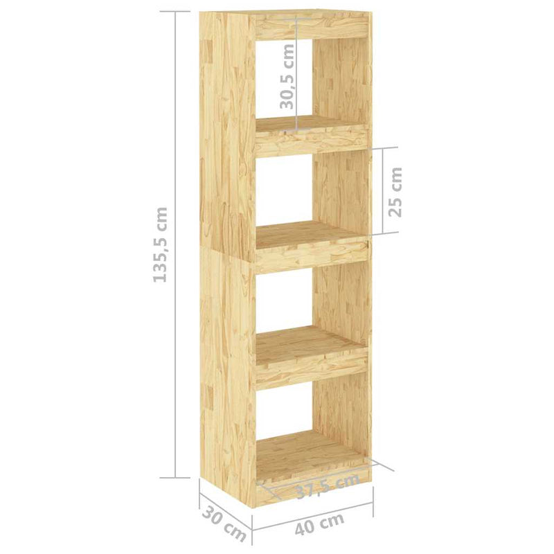 Bibliotecă/Separator cameră, 40x30x135,5 cm, lemn masiv de pin
