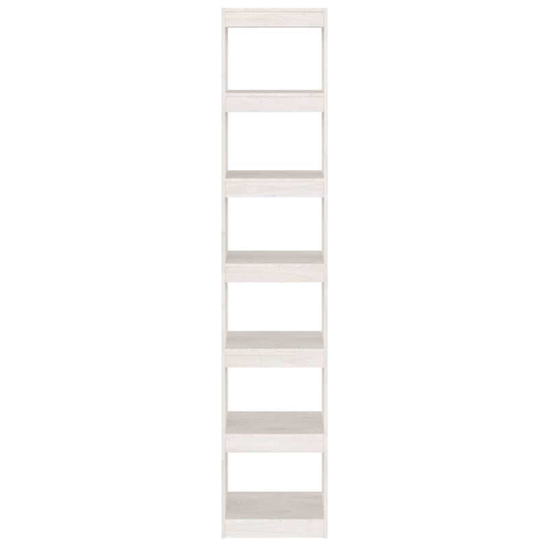 Bibliotecă/Separator cameră, alb, 40x30x199 cm, lemn masiv pin