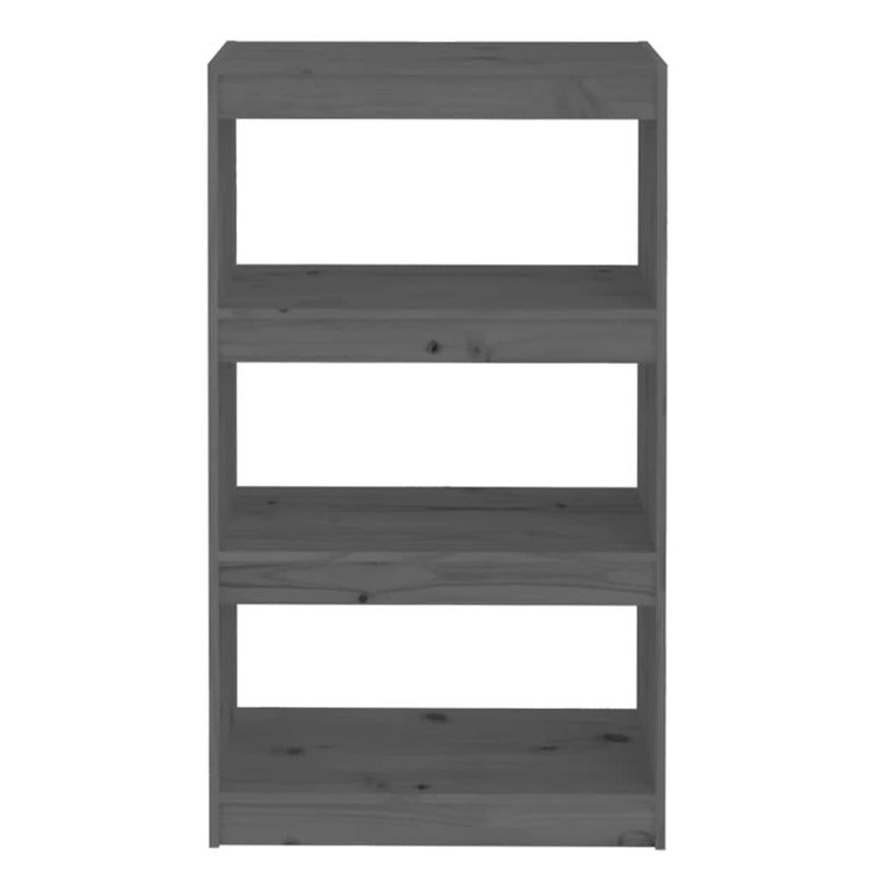 Bibliotecă/Separator cameră gri 60x30x103,5 cm, lemn masiv pin