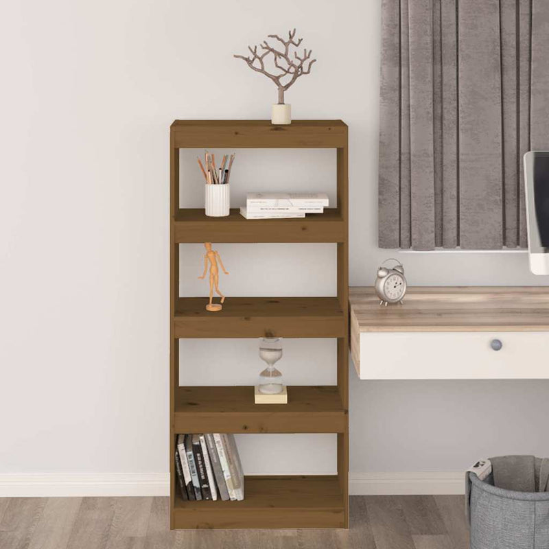 Bibliotecă/Separator cameră maro miere 60x30x135,5 cm lemn pin
