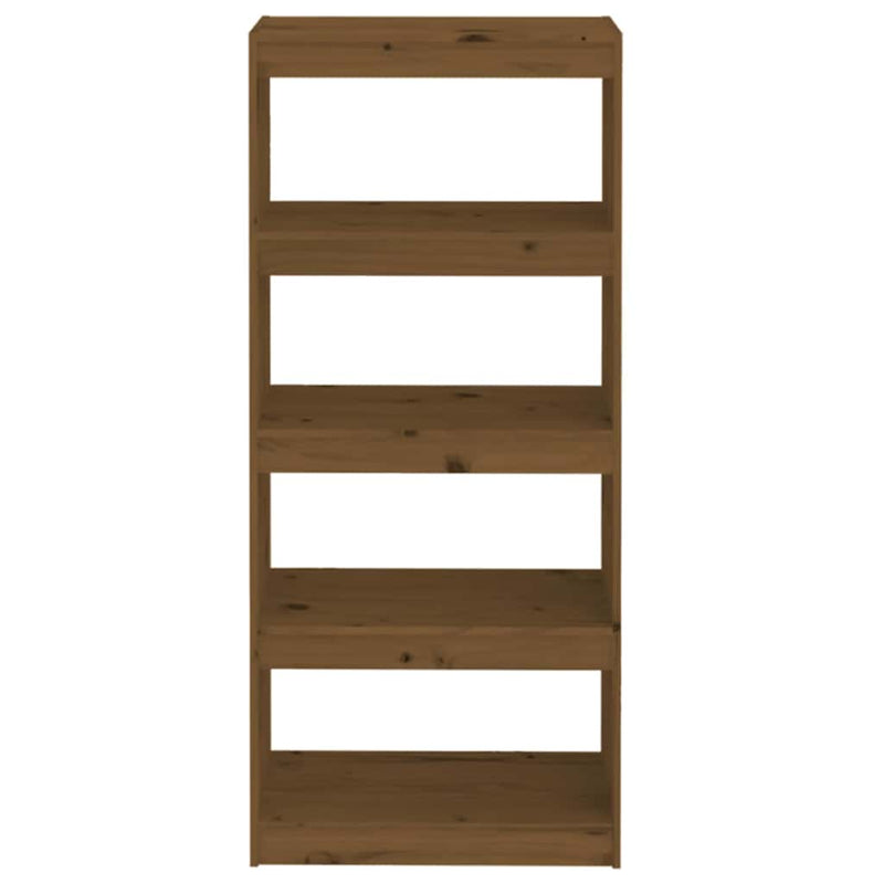 Bibliotecă/Separator cameră maro miere 60x30x135,5 cm lemn pin
