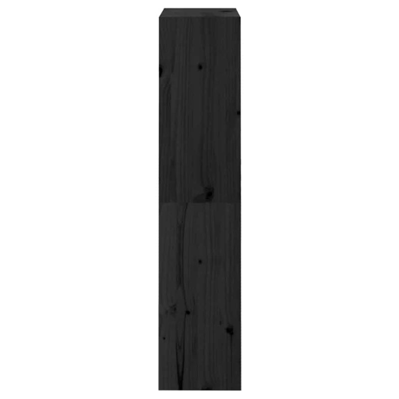 Bibliotecă/Separator cameră negru 60x30x135,5 cm lemn masiv pin