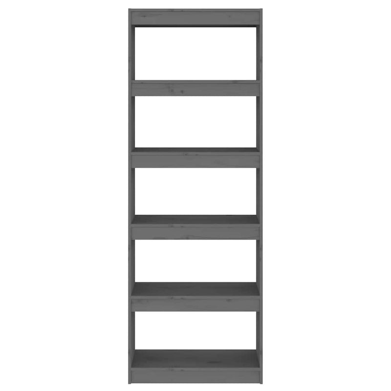 Bibliotecă/Separator cameră, gri, 60x30x167,5 cm lemn masiv pin