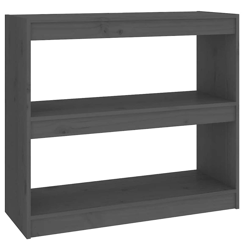 Bibliotecă/Separator cameră gri 80x30x71,5 cm lemn masiv de pin