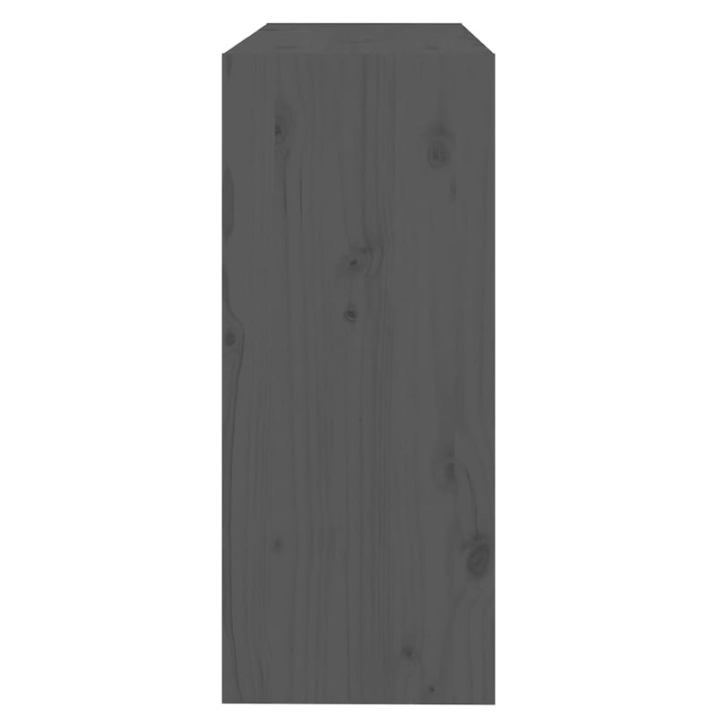 Bibliotecă/Separator cameră gri 80x30x71,5 cm lemn masiv de pin