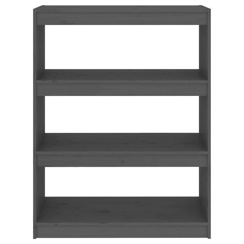 Bibliotecă/Separator cameră gri, 80x30x103,5 cm lemn masiv pin