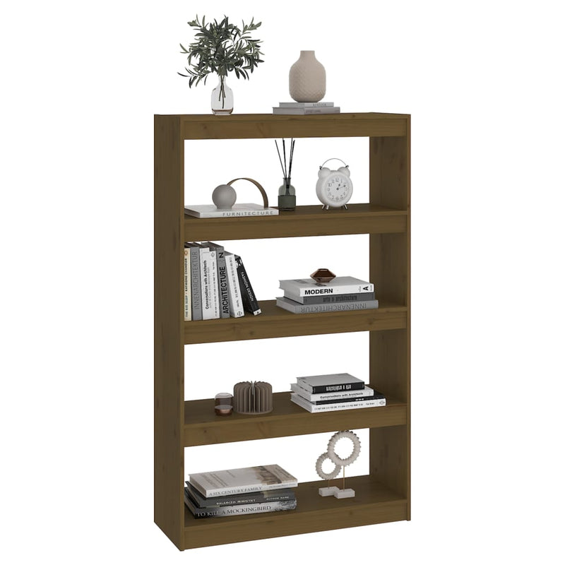 Bibliotecă/Separator cameră maro miere 80x30x135,5 cm lemn pin
