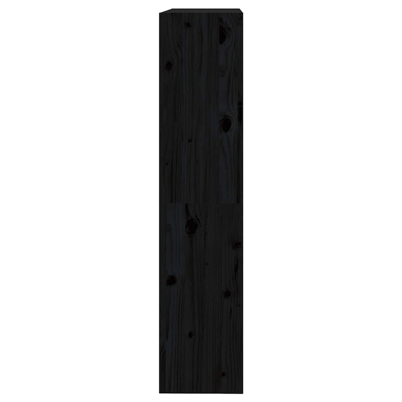 Bibliotecă/Separator cameră negru 80x30x135,5 cm lemn masiv pin