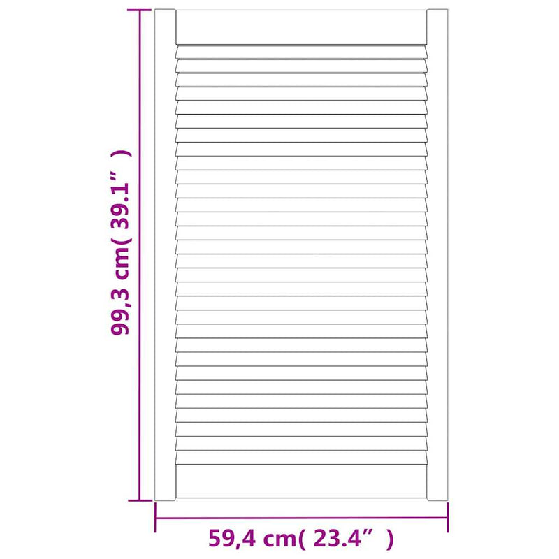 Uși cu lamelare 2 buc. Alb 69 x 49,4 cm Lemn masiv de pin