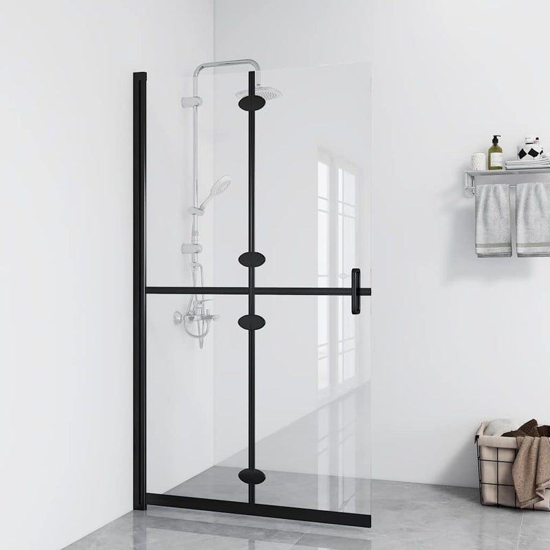 Perete de duș walk-in pliabil 90x190 cm sticlă ESG transparentă