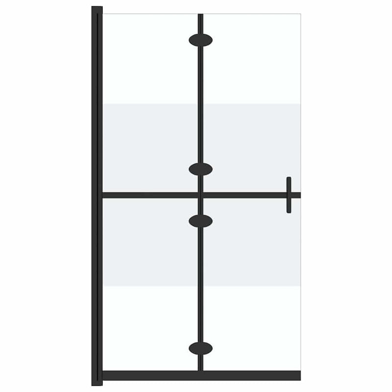 Perete duș walk-in pliabil 100x190 cm sticlă ESG jumătate mată