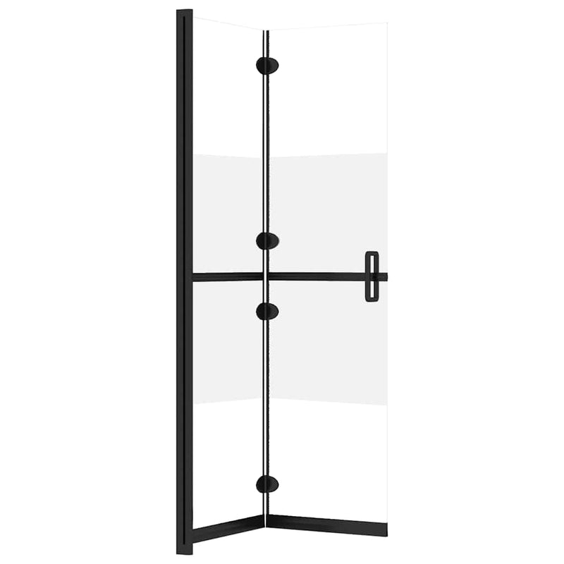 Perete duș walk-in pliabil 100x190 cm sticlă ESG jumătate mată