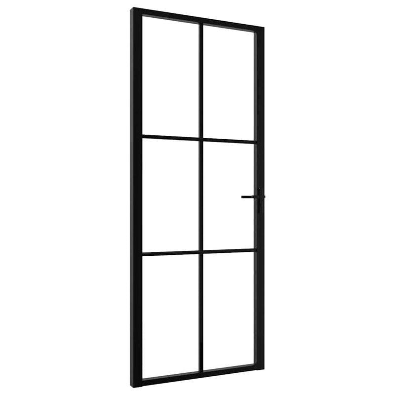 Uși de interior 83 x 201,5 cm Aluminiu Negru și transparent