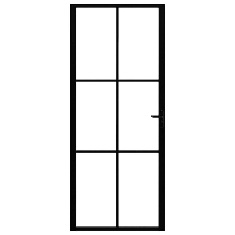 Uși de interior 83 x 201,5 cm Aluminiu Negru și transparent