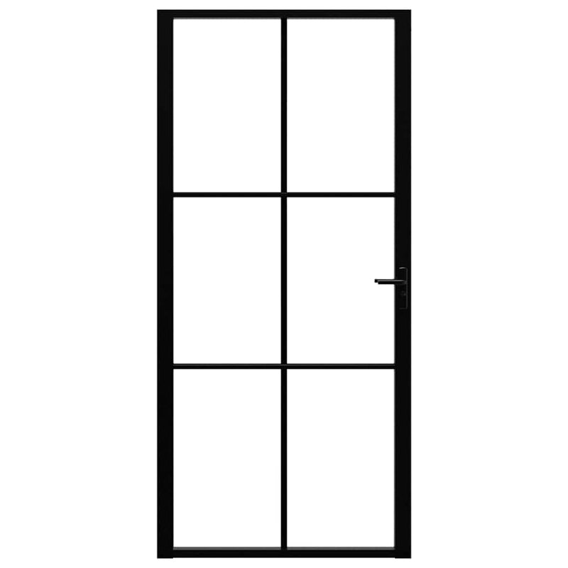 Uși de interior 93 x 201,5 cm Aluminiu Negru și transparent