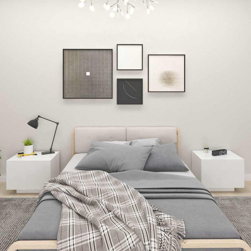 Noptieră, alb, 100x35x40 cm, lemn prelucrat