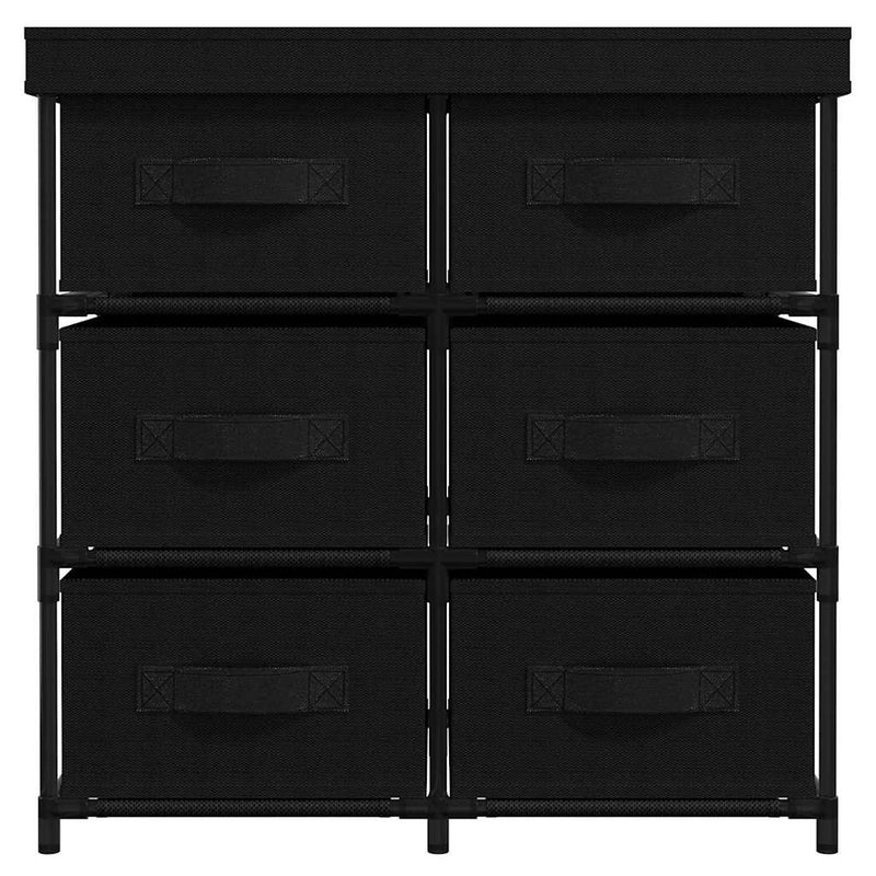 Dulap depozitare cu 6 sertare, negru, 55x29x55 cm, oțel