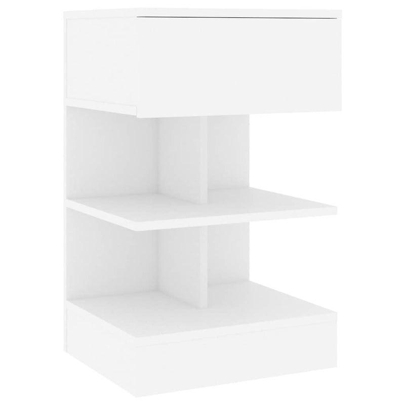 Noptiere, 2 buc., alb, 40x35x65 cm, PAL