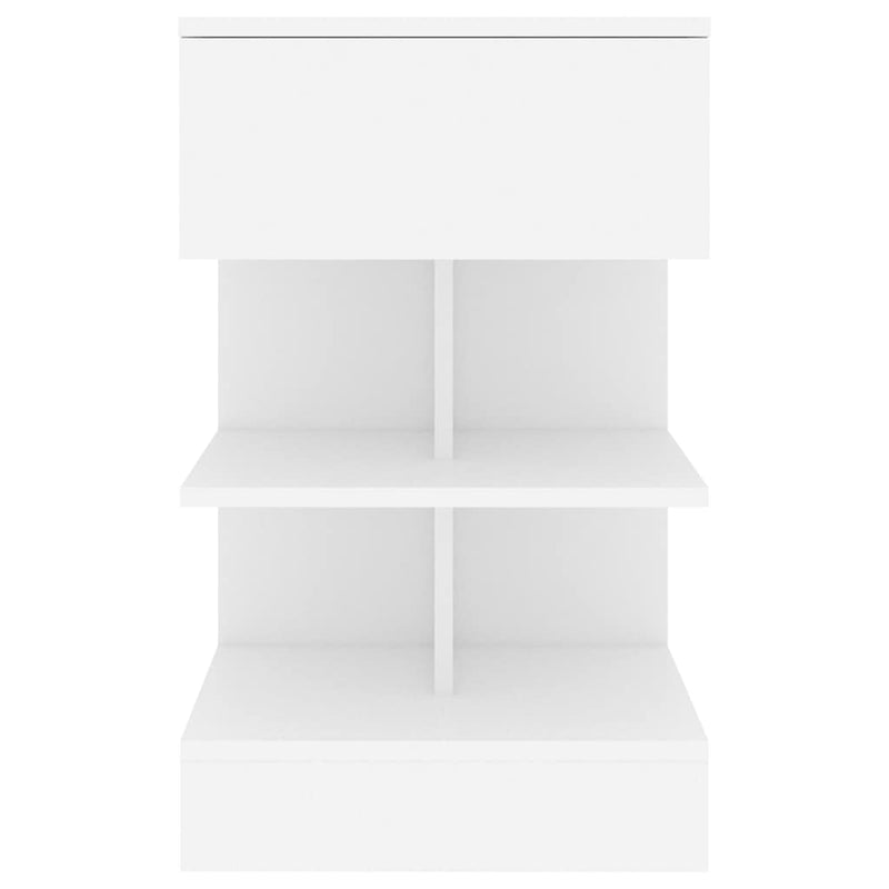 Noptiere, 2 buc., alb, 40x35x65 cm, PAL