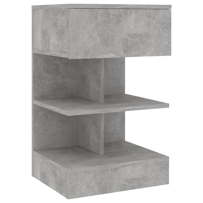 Noptiere, 2 buc., gri beton, 40x35x65 cm