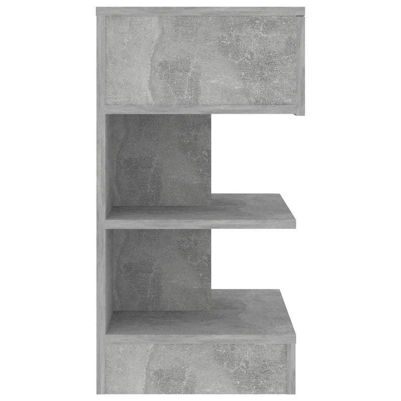 Noptiere, 2 buc., gri beton, 40x35x65 cm
