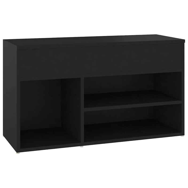 Banchetă pantofar, negru, 80x30x45 cm, PAL