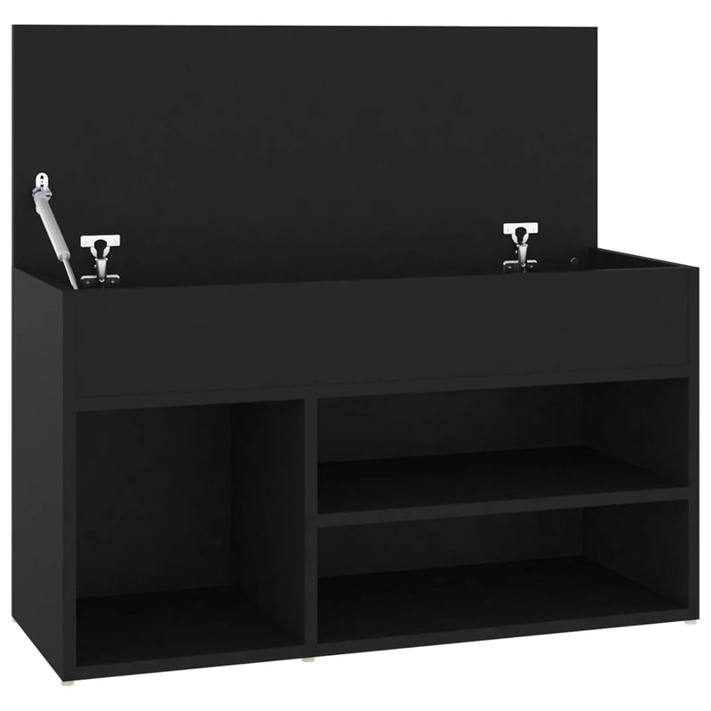 Banchetă pantofar, negru, 80x30x45 cm, PAL