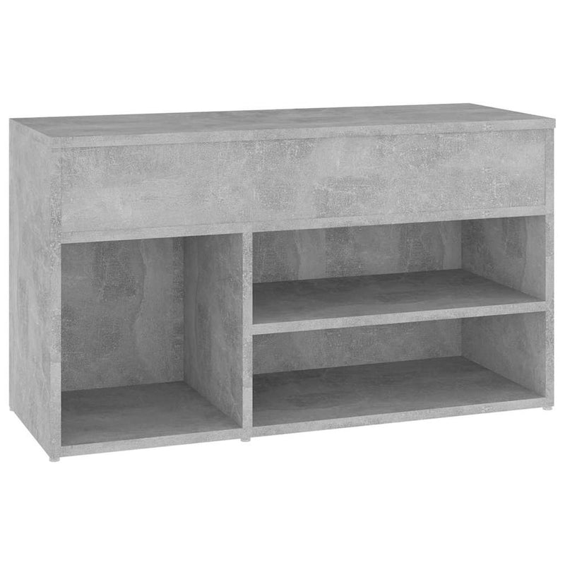 Banchetă pantofar, gri beton, 80x30x45 cm, PAL