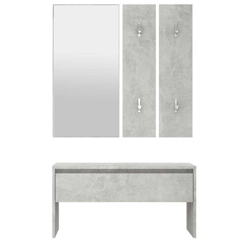 Set de mobilier pentru hol, gri beton, lemn prelucrat