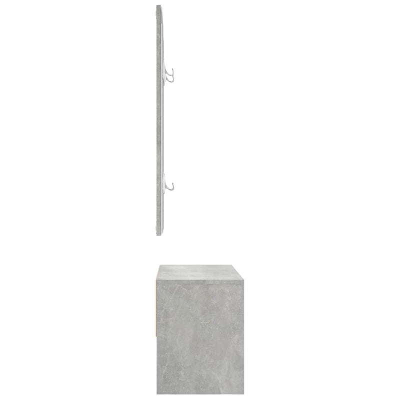 Set de mobilier pentru hol, gri beton, lemn prelucrat