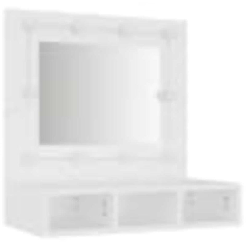Dulap cu oglindă și LED, alb, 60x31,5x62 cm