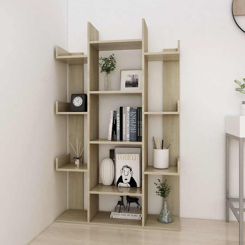Bibliotecă, stejar sonoma, 86x25,5x140 cm, PAL