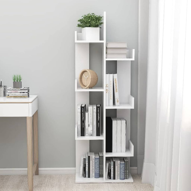 Bibliotecă, alb, 48x25,5x140 cm, PAL