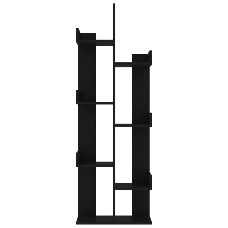 Bibliotecă, negru, 48x25,5x140 cm, PAL