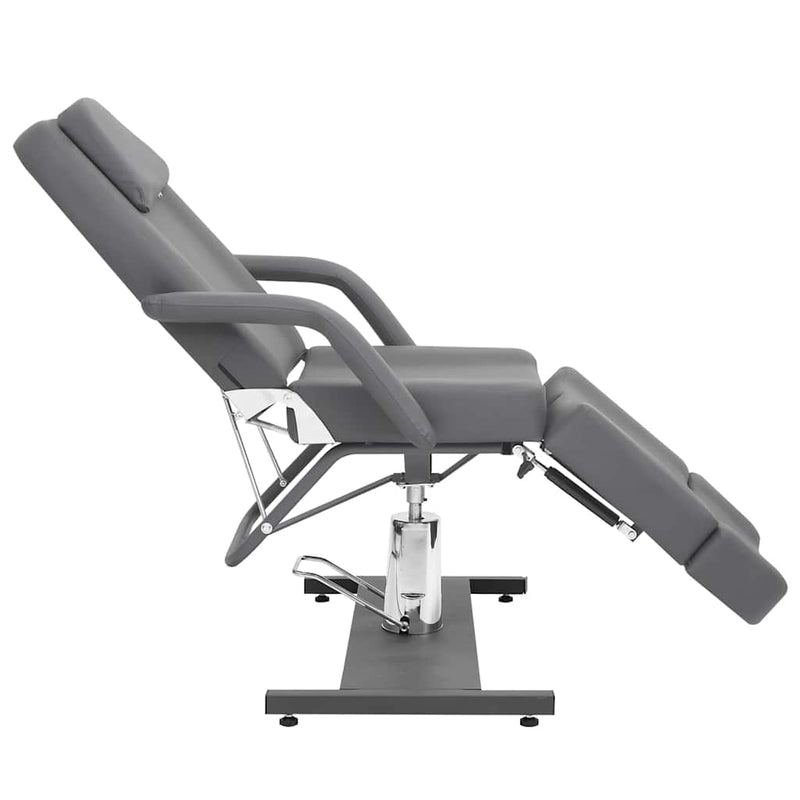 Scaun tratament de înfrumusețare, gri, 180x62x78 cm, piele eco