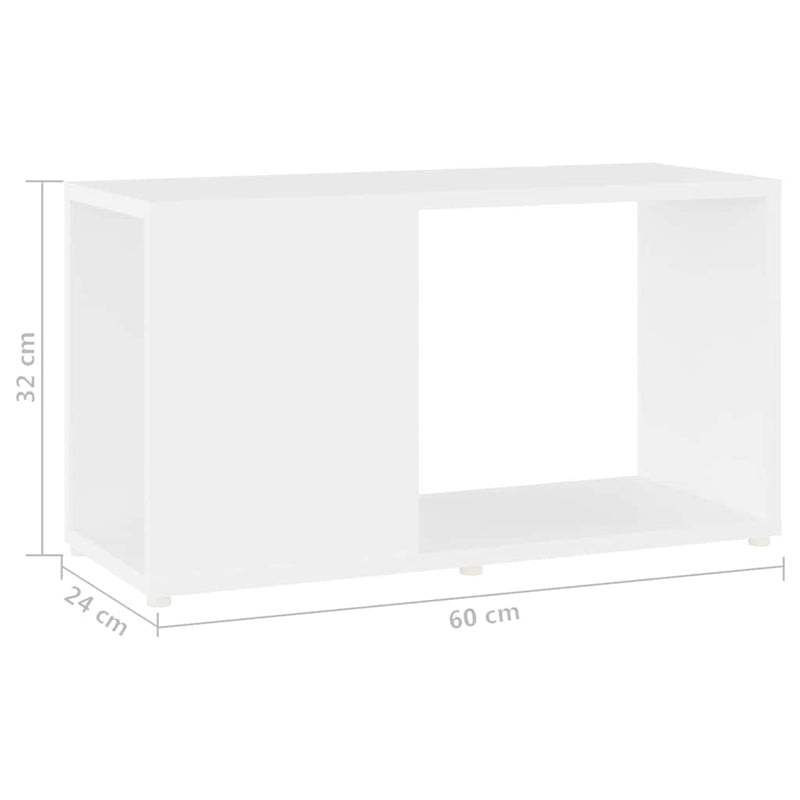 Comodă TV, alb, 60x24x32 cm, PAL