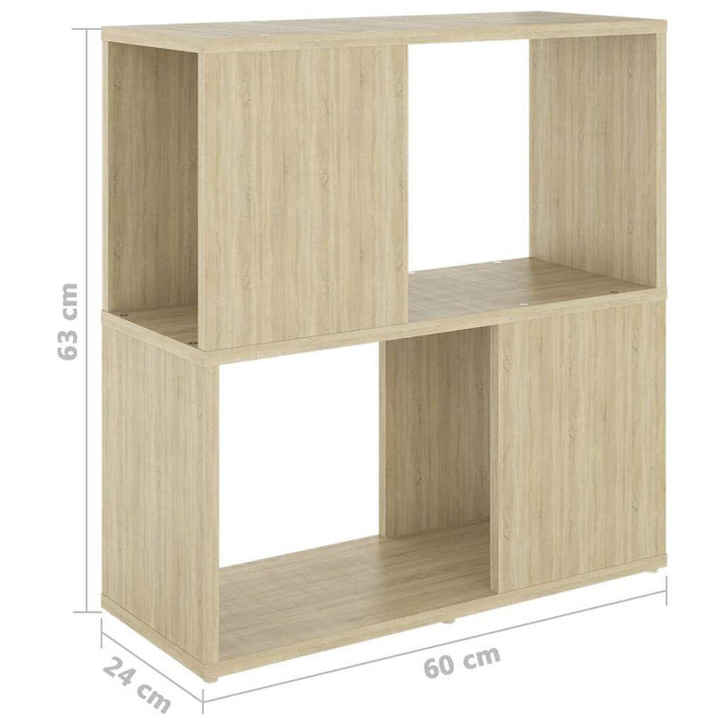 Bibliotecă, stejar sonoma, 60x24x63 cm, PAL