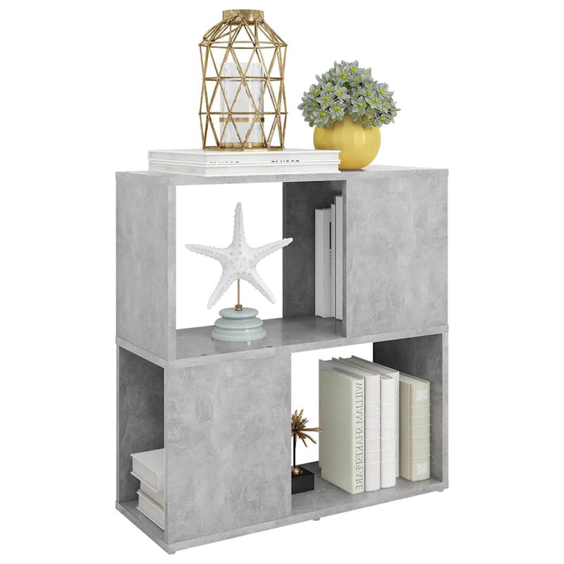 Bibliotecă, gri beton, 60 x 24 x 63 cm, PAL