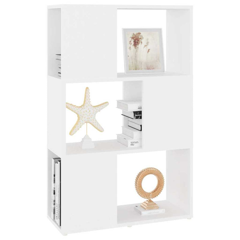Bibliotecă/Separator cameră, alb, 60x24x94 cm, PAL