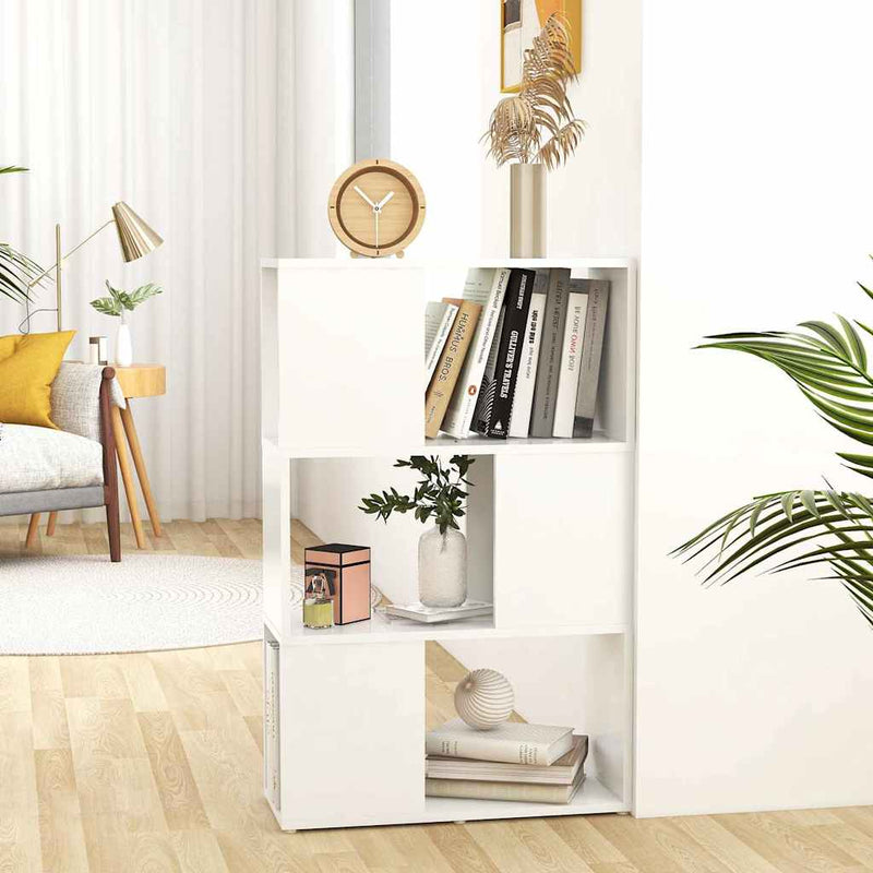 Bibliotecă/Separator cameră, alb, 60x24x94 cm, PAL